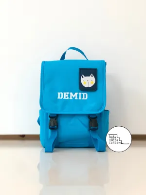 (Blue) Personalised Unisex Mini Dog Nursery School Backpack Rucksack Bag