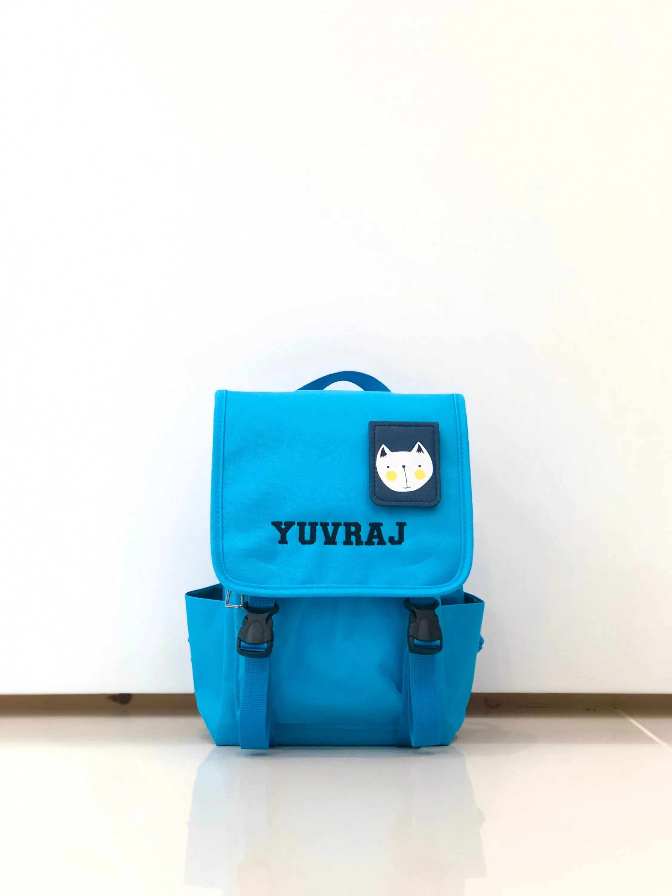 (Blue) Personalised Unisex Mini Dog Nursery School Backpack Rucksack Bag