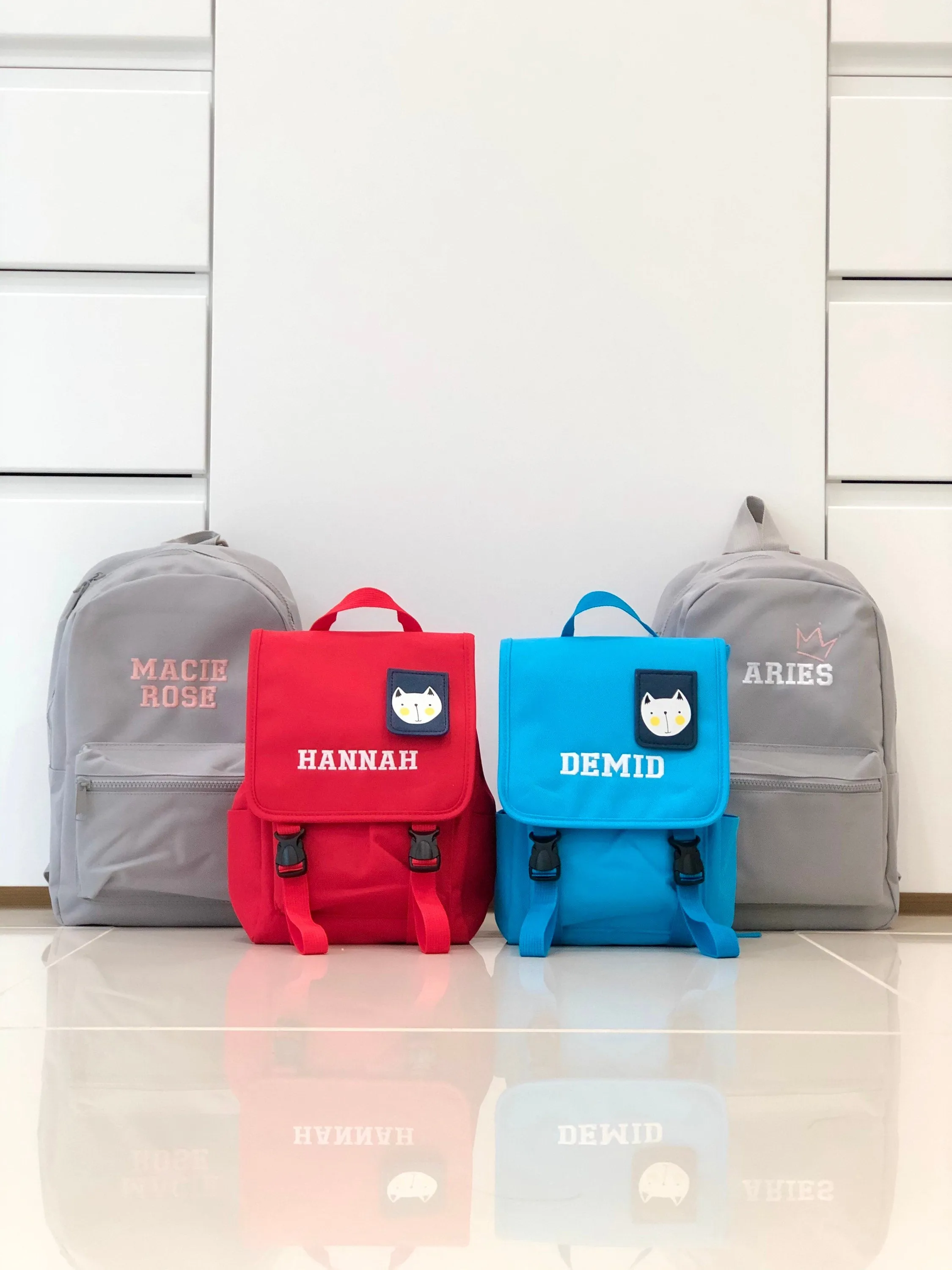 (Blue) Personalised Unisex Mini Dog Nursery School Backpack Rucksack Bag