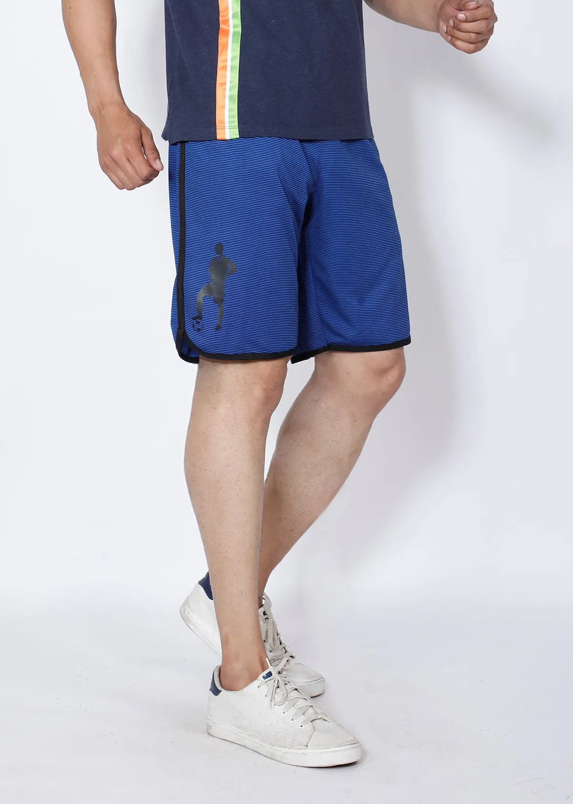 Blue Stripes Football Shorts