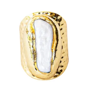 Boho & Mala Natural Freshwater Pearl Statement Ring R1090