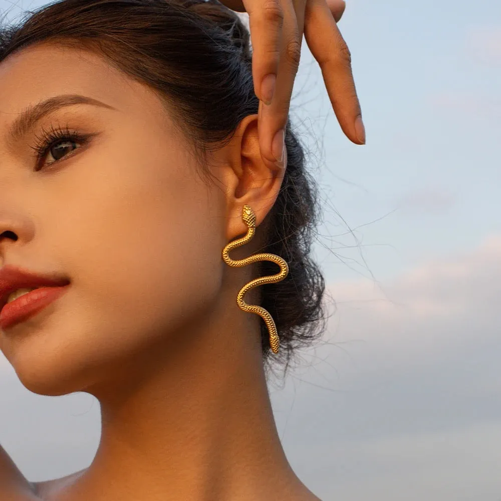 Boho & Mala Stainless Steel Gold Plated Hoop Earrings
