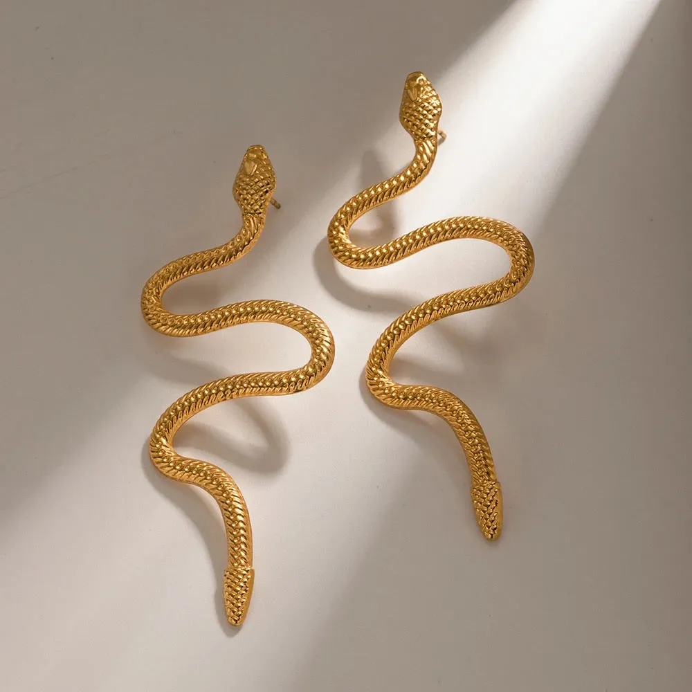 Boho & Mala Stainless Steel Gold Plated Hoop Earrings