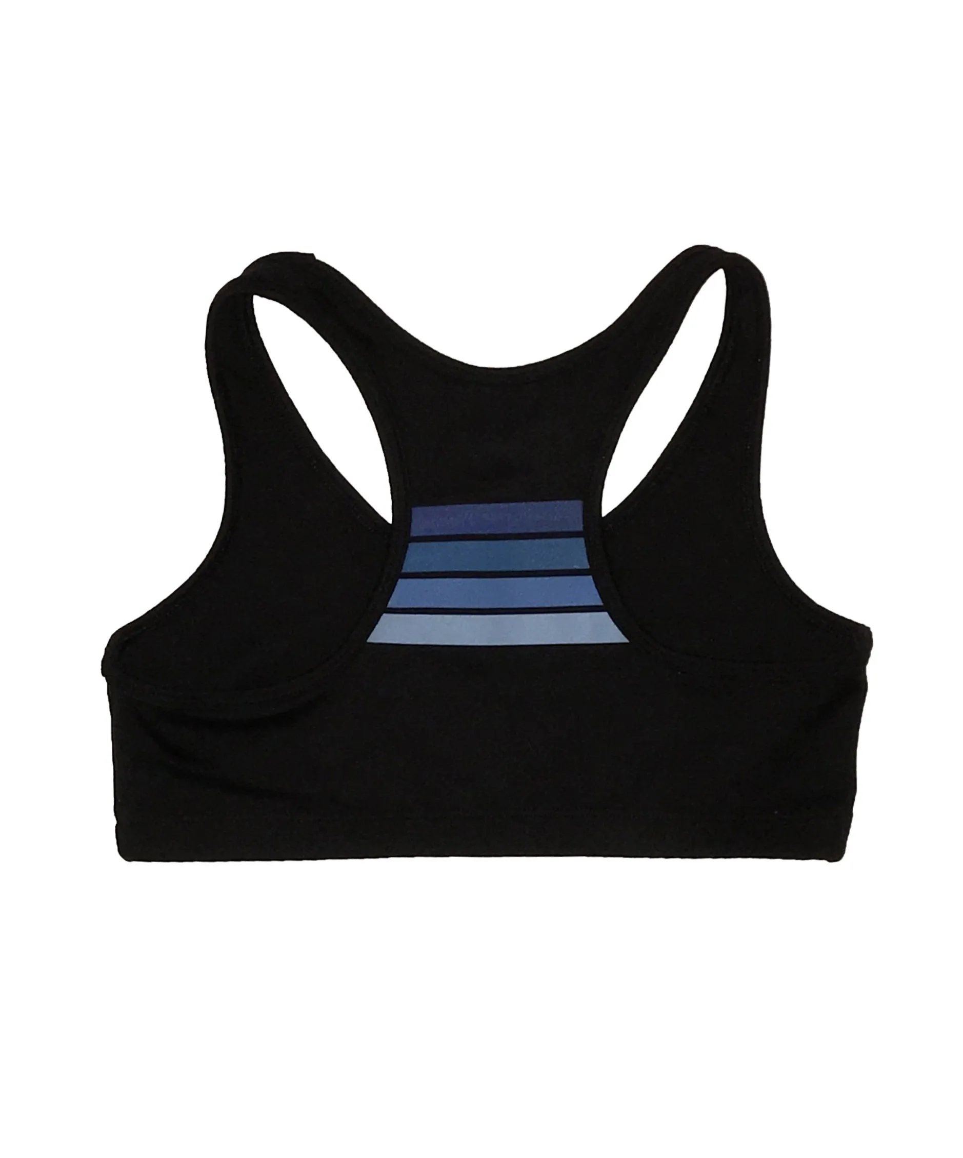 BOLT SPORTS BRA - BLACK // BLUE STRIPES