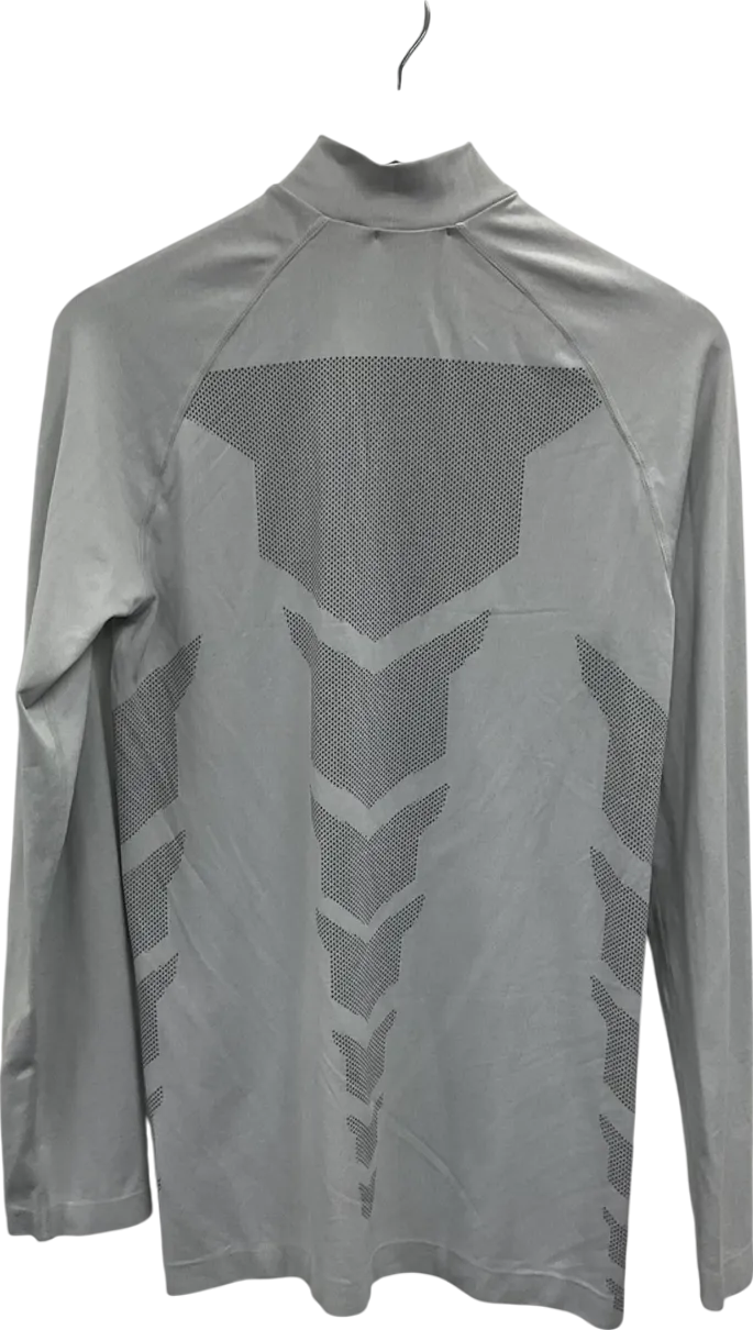 boohooMan Grey Man Active Seamless Fit 1/4 Zip Top UK M
