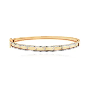 Border Pave Diamond Bangle