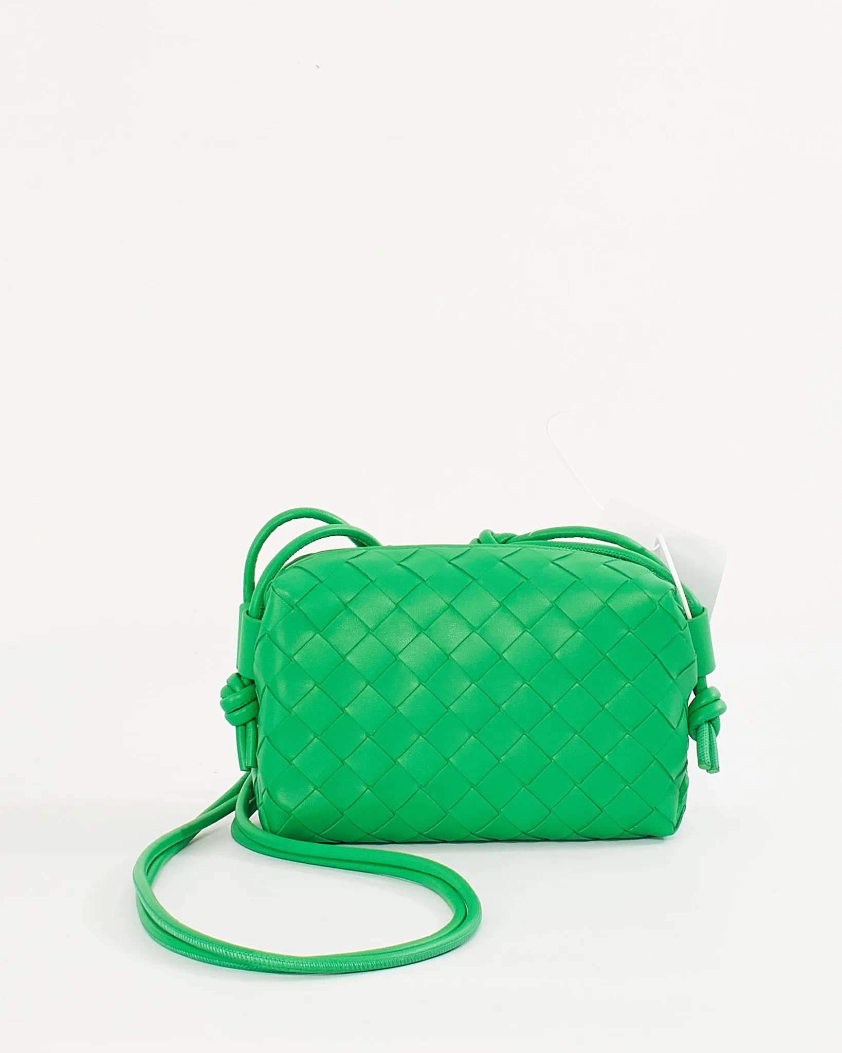 Bottega Veneta "Parakeet" Green Leather Mini Loop Camera Crossbody Bag