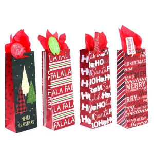 Bottle Sparkle Red Holiday Hot Stamp Bag, 4 Designs