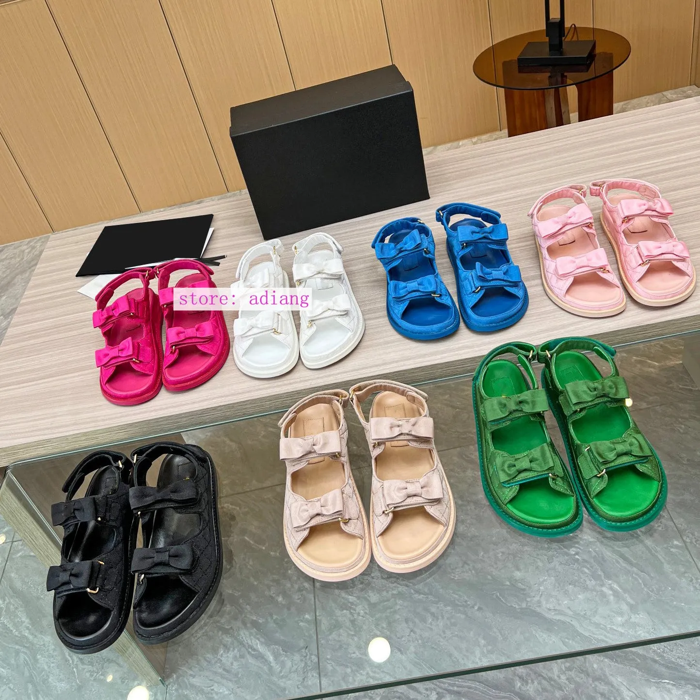 bow flats casual fabric sandals lamb lining shoes fashion women 2023 35-40 high quality