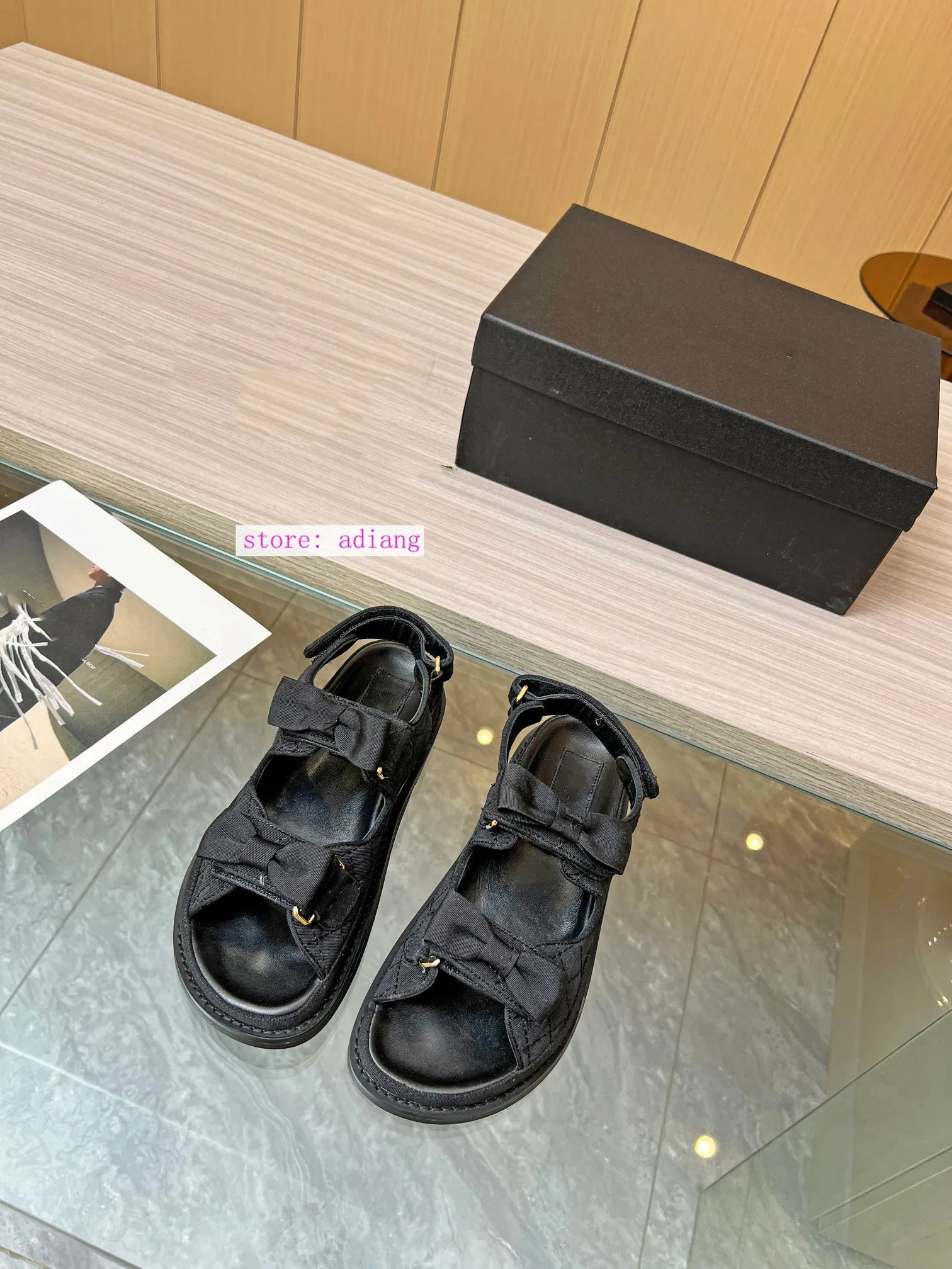 bow flats casual fabric sandals lamb lining shoes fashion women 2023 35-40 high quality