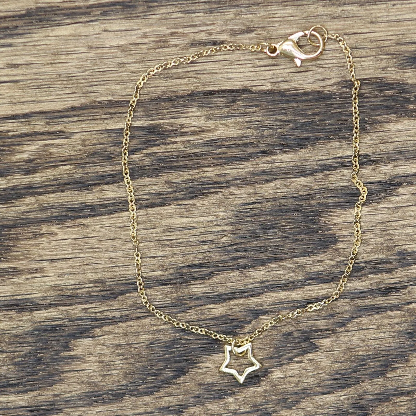 BP. Womens Set of 2 Star Bead Charm Anklet White / Gold One Size