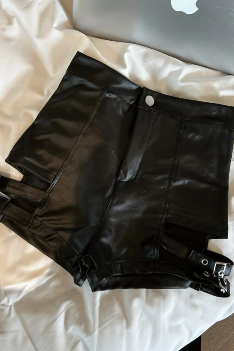 BP3118 Vegan Leather Hot Shorts