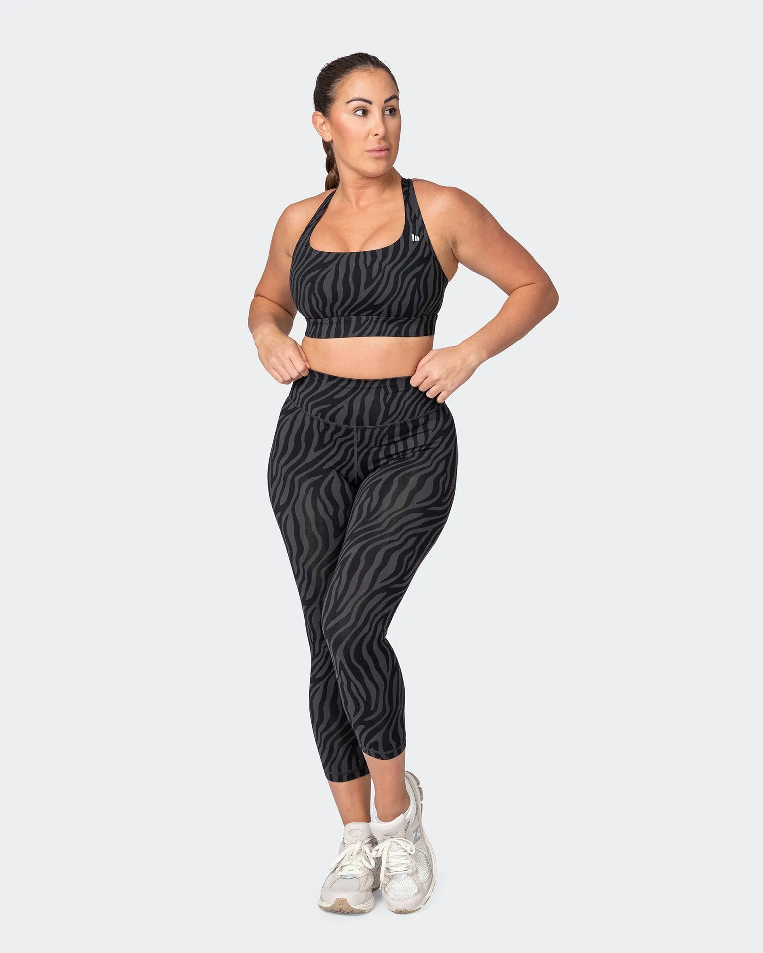 Brace Yourself Bra - Monochrome Zebra Print