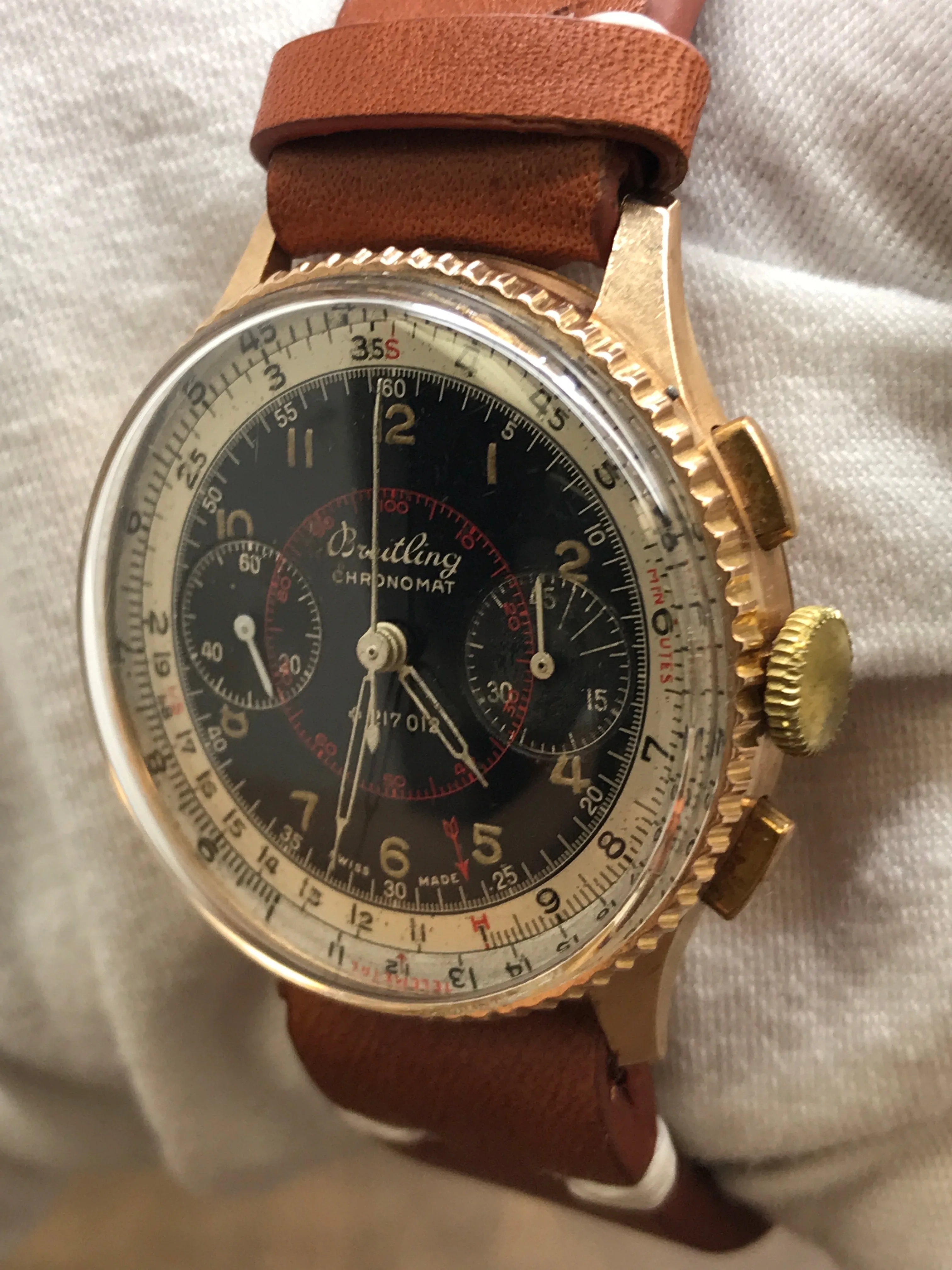 Breitling Chronomat 217012 769 Black Dial Manual Wind Men's Watch