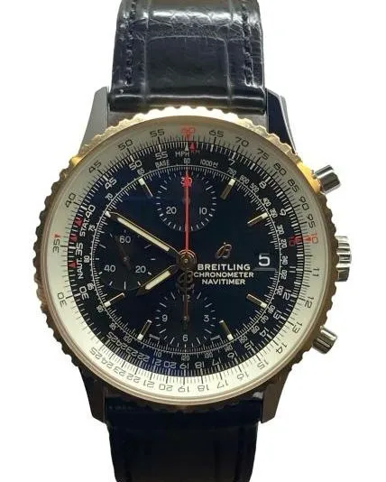 Breitling Navitimer 41mm 18K Rose Gold Bezel U13324 Black Dial Automatic Men's Watch