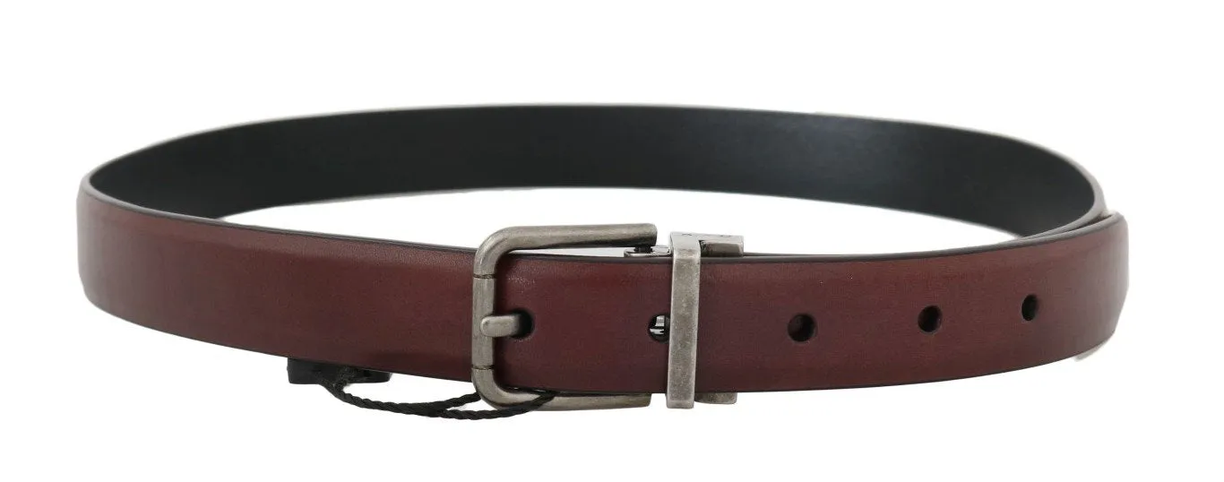 Brown Leather Gray Buckle Belt