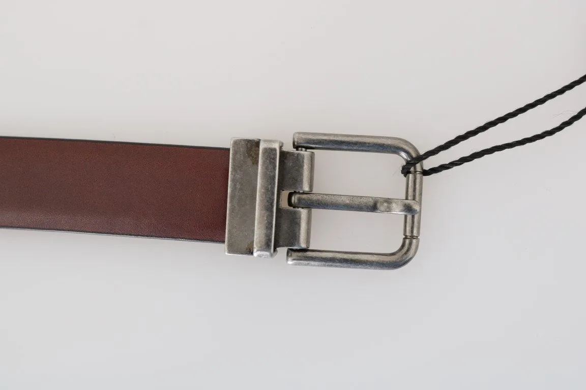 Brown Leather Gray Buckle Belt