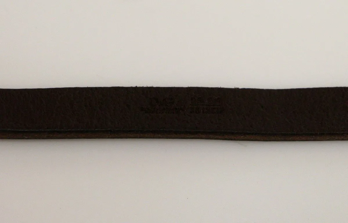 Brown Leather Logo Belt