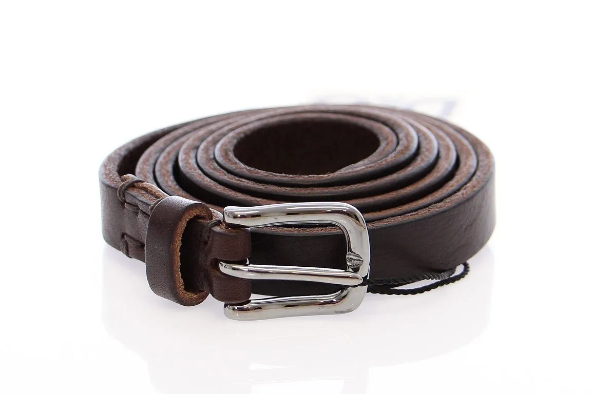 Brown Leather Logo Belt