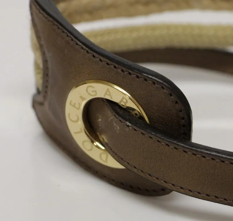 Brown Leather Logo Waist Belt