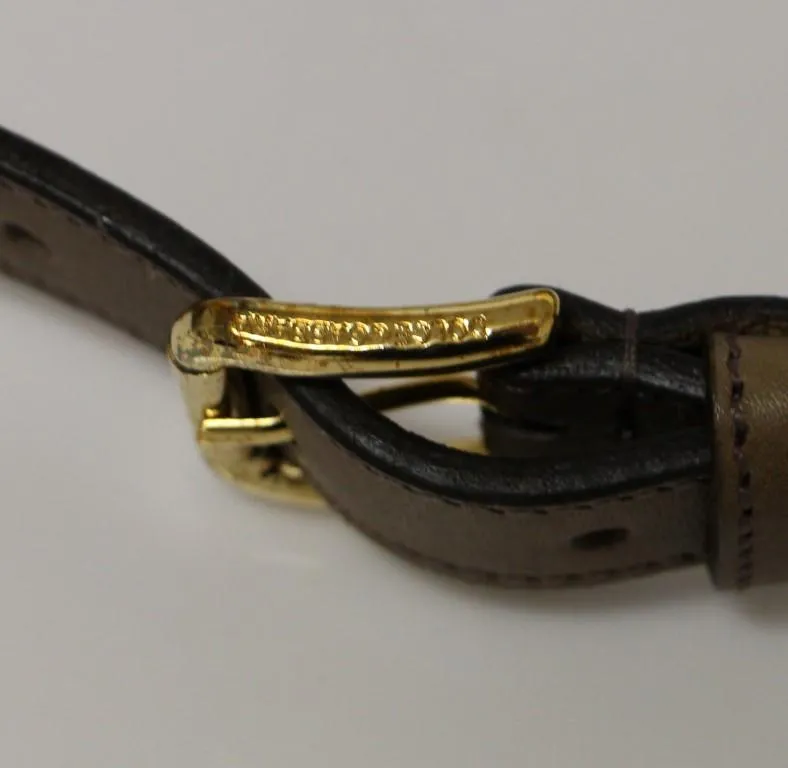 Brown Leather Logo Waist Belt