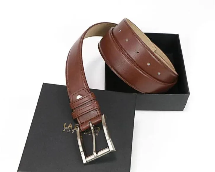 Brown Pleather Vegan Belt for Men by La Enviro - ﻿Vegan Belts Australia
