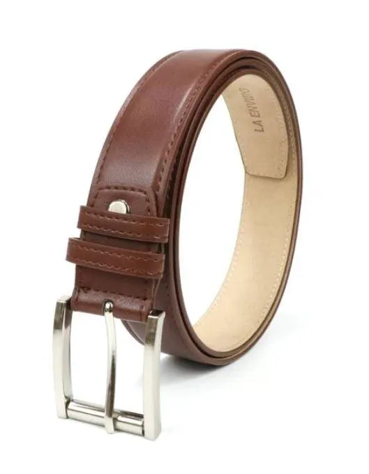 Brown Pleather Vegan Belt for Men by La Enviro - ﻿Vegan Belts Australia