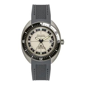 Bulova Oceanographer GMT Automatic Mens Grey Tone Grey Rubber Strap Watch