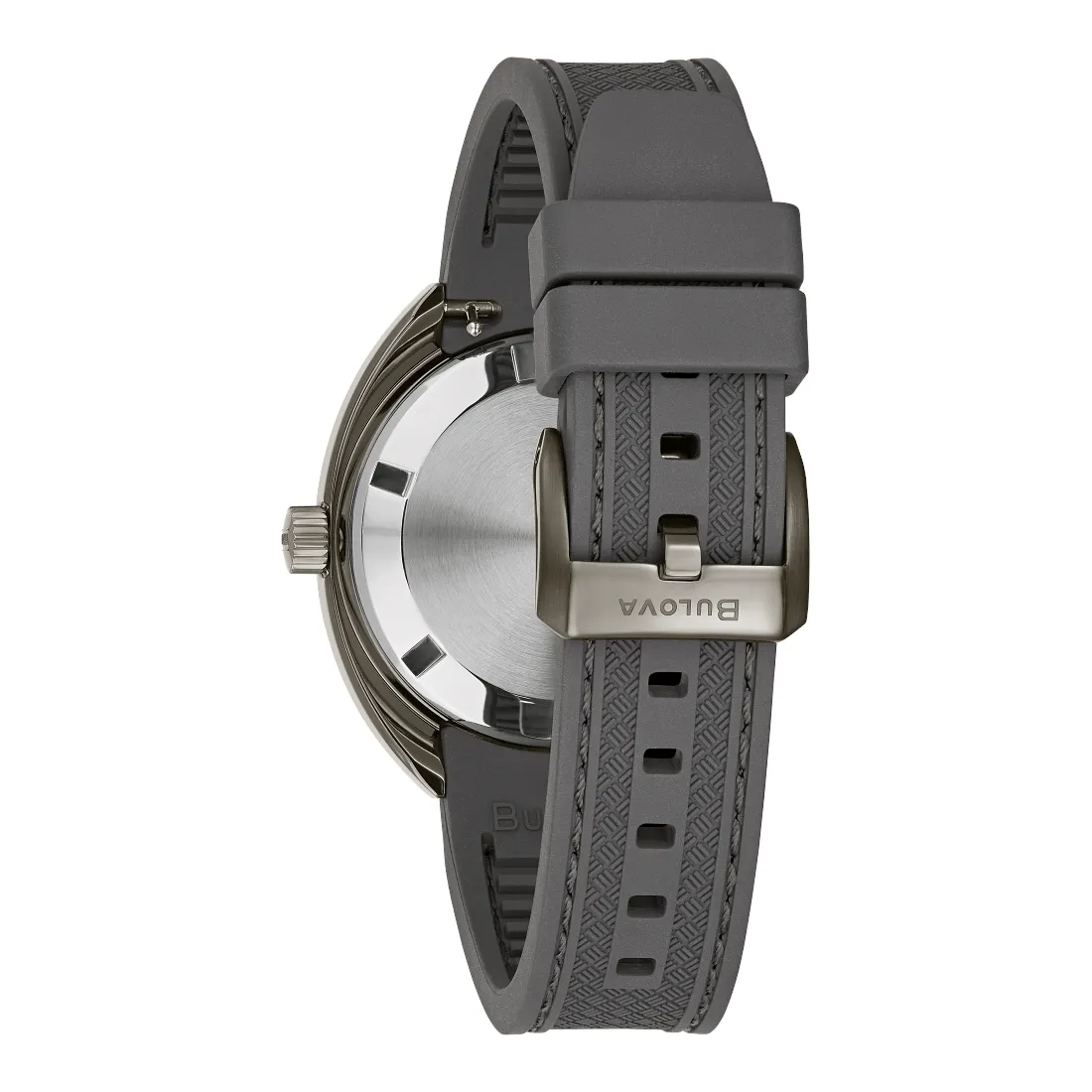 Bulova Oceanographer GMT Automatic Mens Grey Tone Grey Rubber Strap Watch