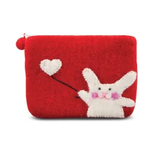 Bunny with Flying Heart Design Coin Purse
