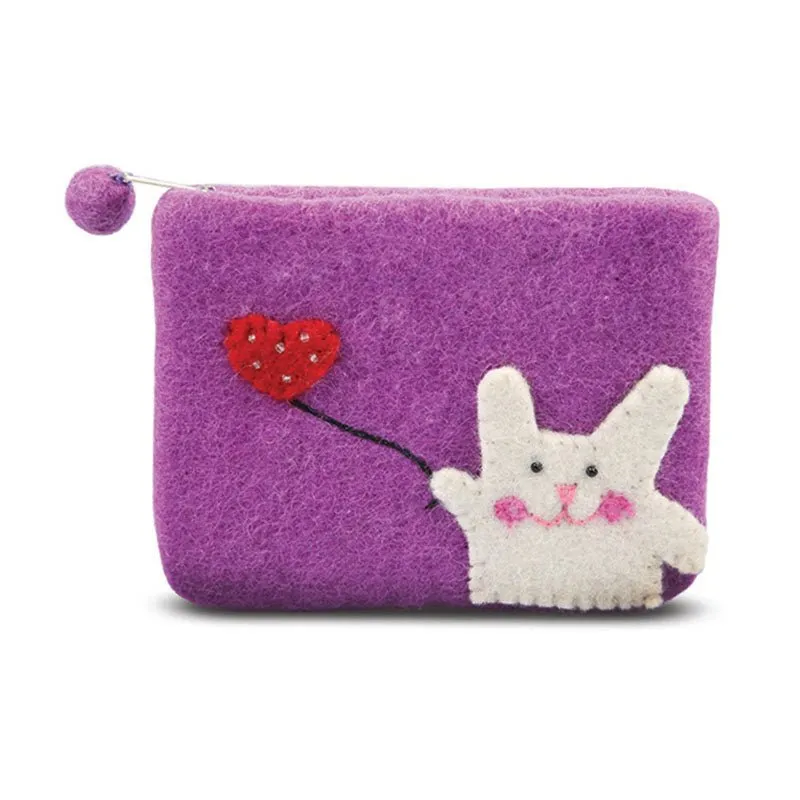 Bunny with Flying Heart Design Coin Purse
