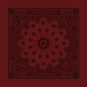 Burgundy & Black Paisley Bandana
