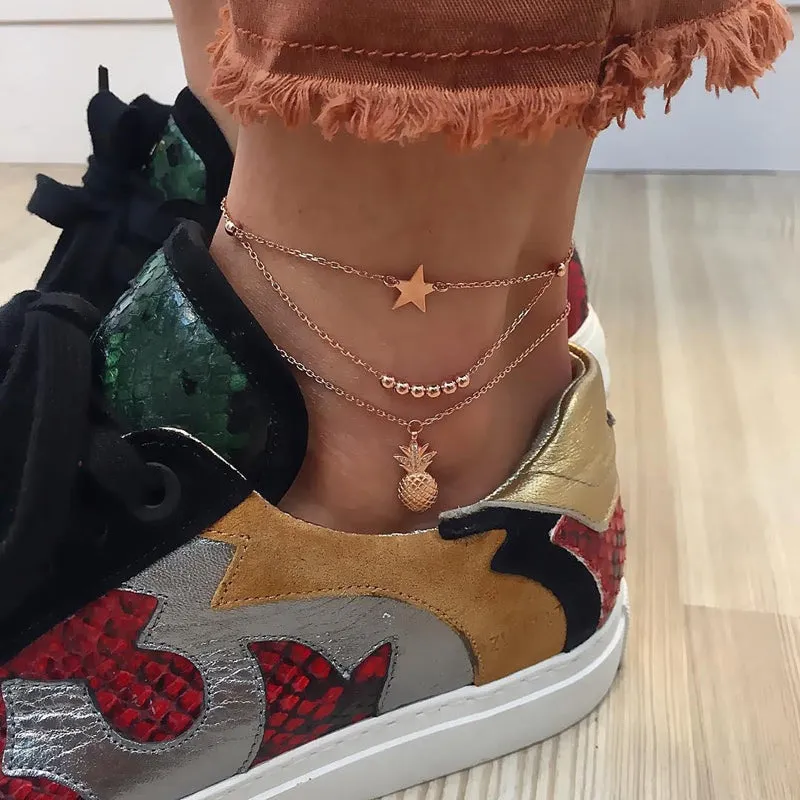 Butterfly Pendant Anklets