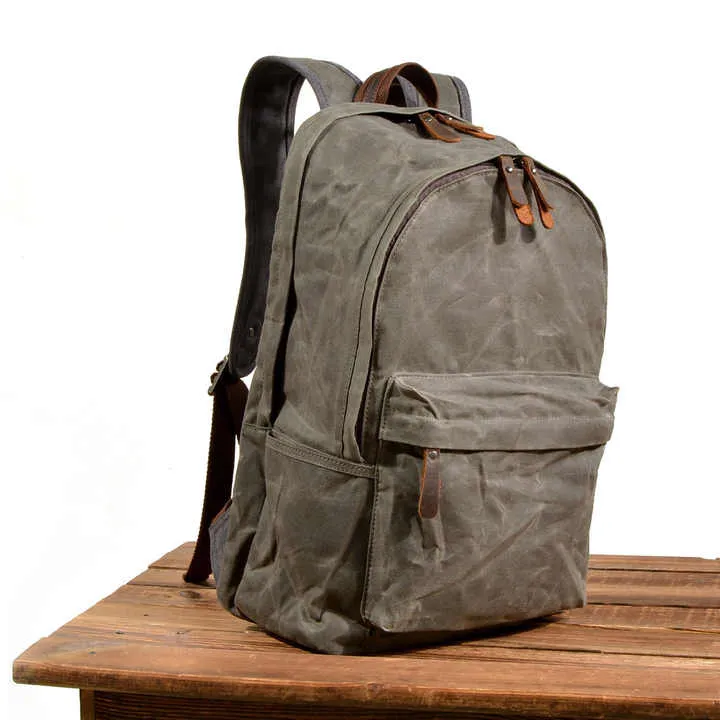 Canvas Backpack with Leather Accents – Minimalist Design