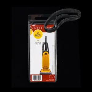 Carpet Pro Upright CPU250, CPU350, CPU250-B2 OEM Flat Belt (2 Pack)
