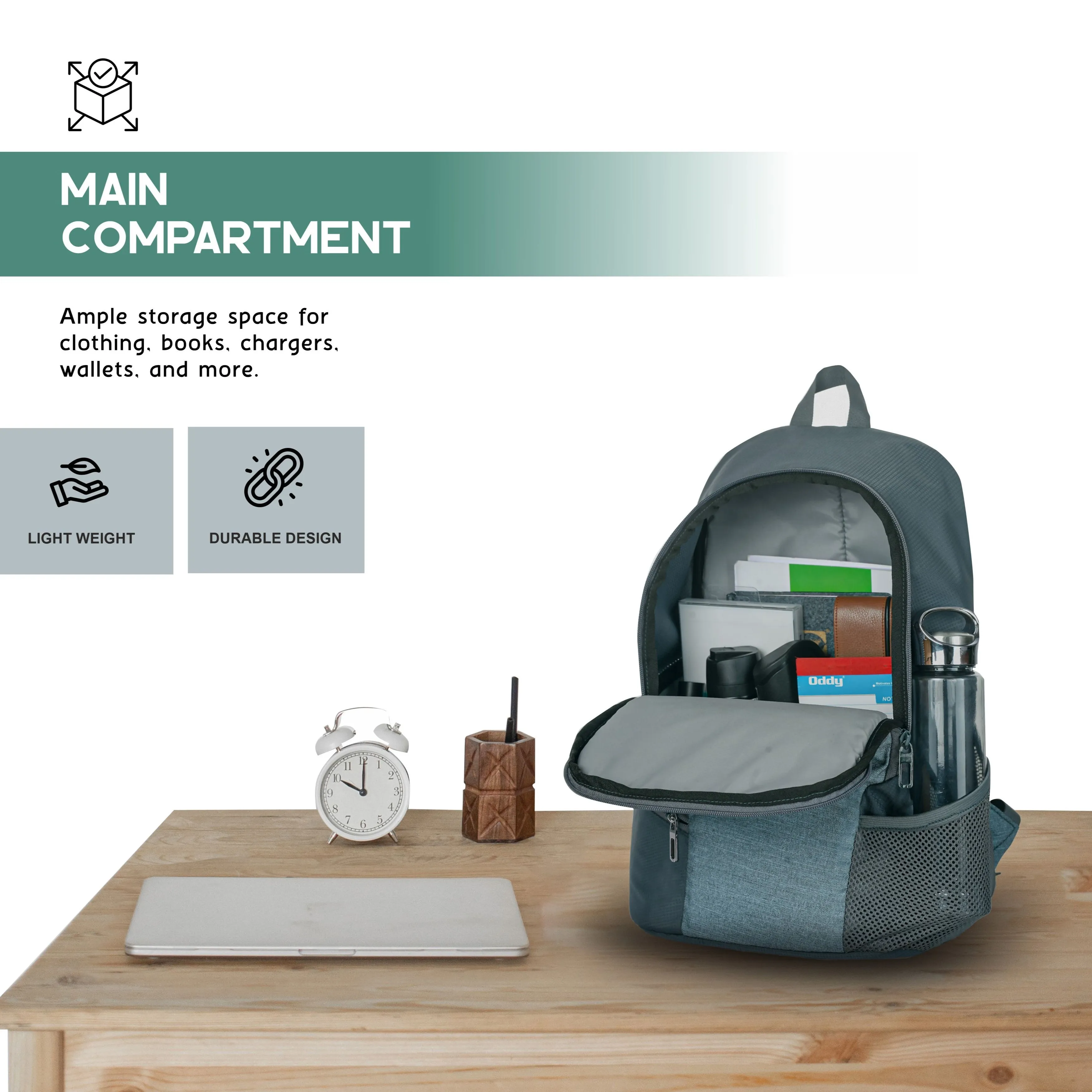 Carriz CB01 22L Casual Backpack-Grey