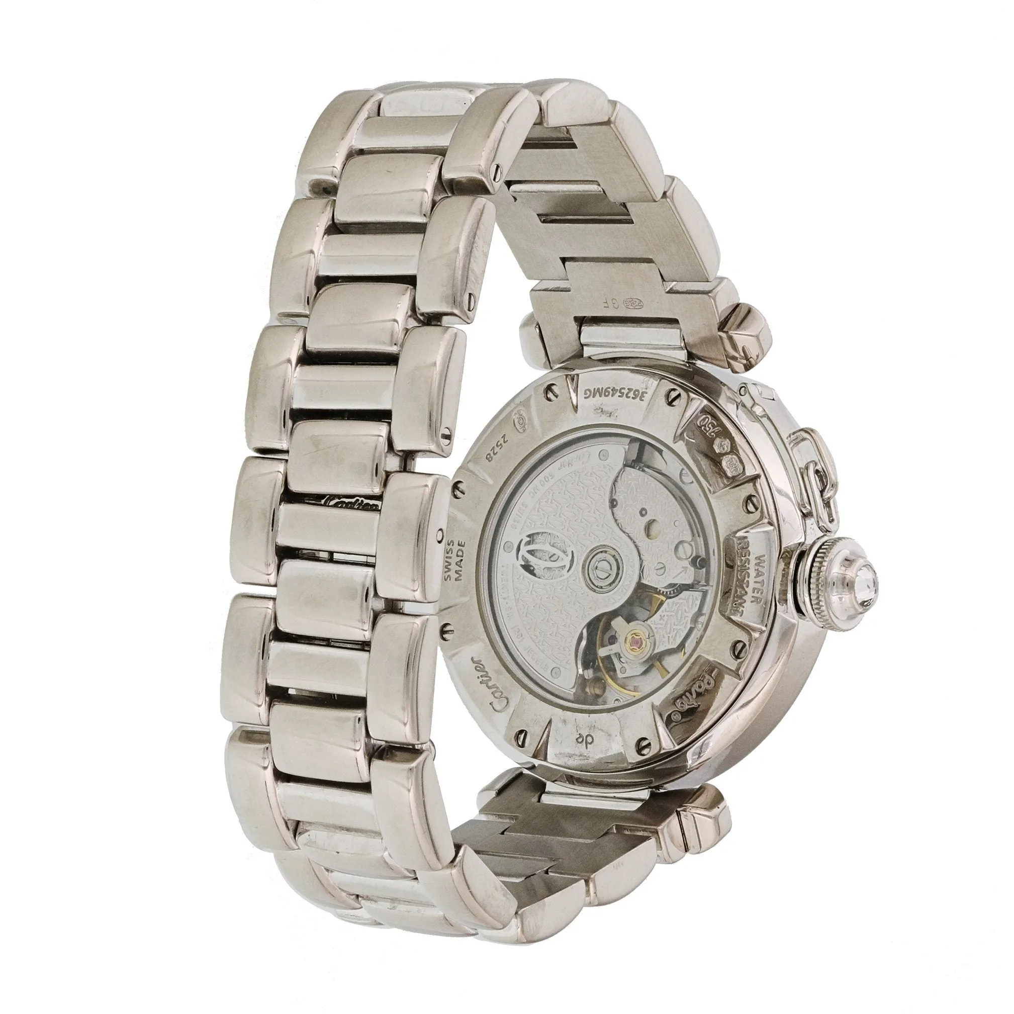 Cartier Pasha 2528 Diamond Dial 18k White Gold Ladies Watch