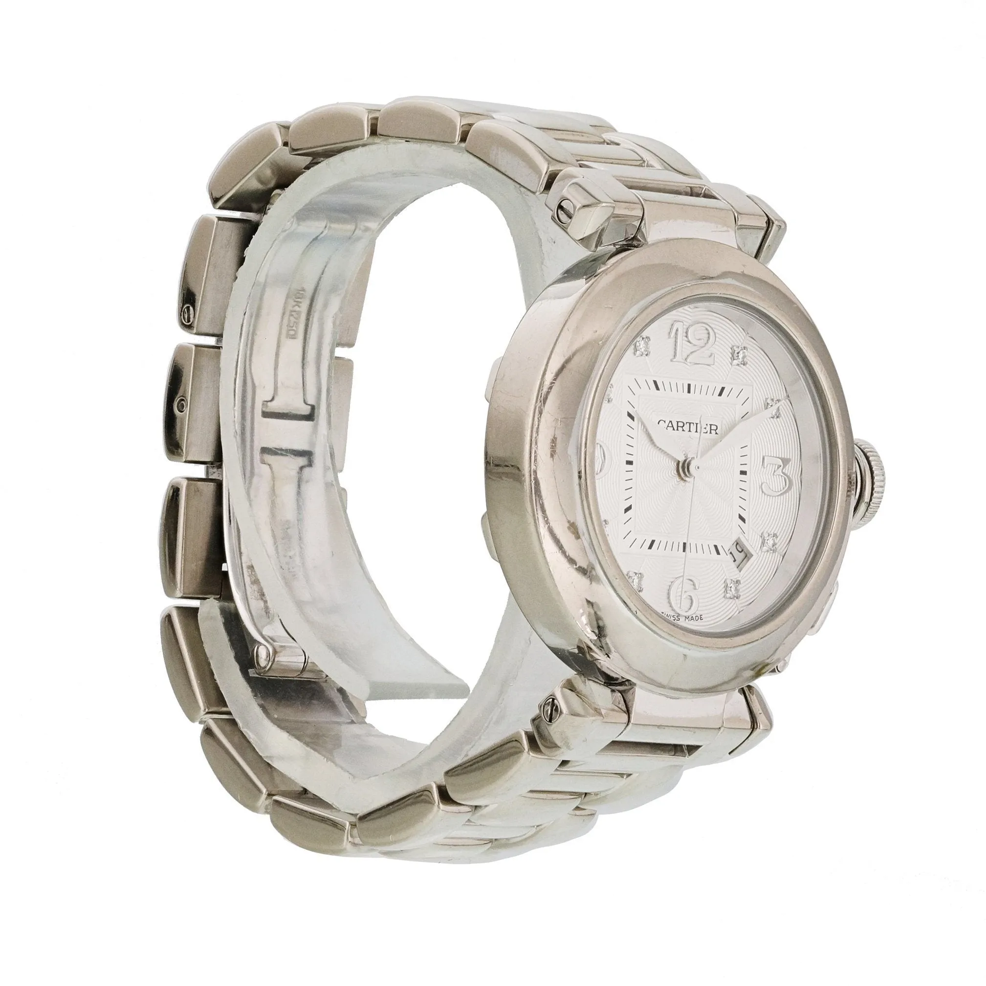 Cartier Pasha 2528 Diamond Dial 18k White Gold Ladies Watch