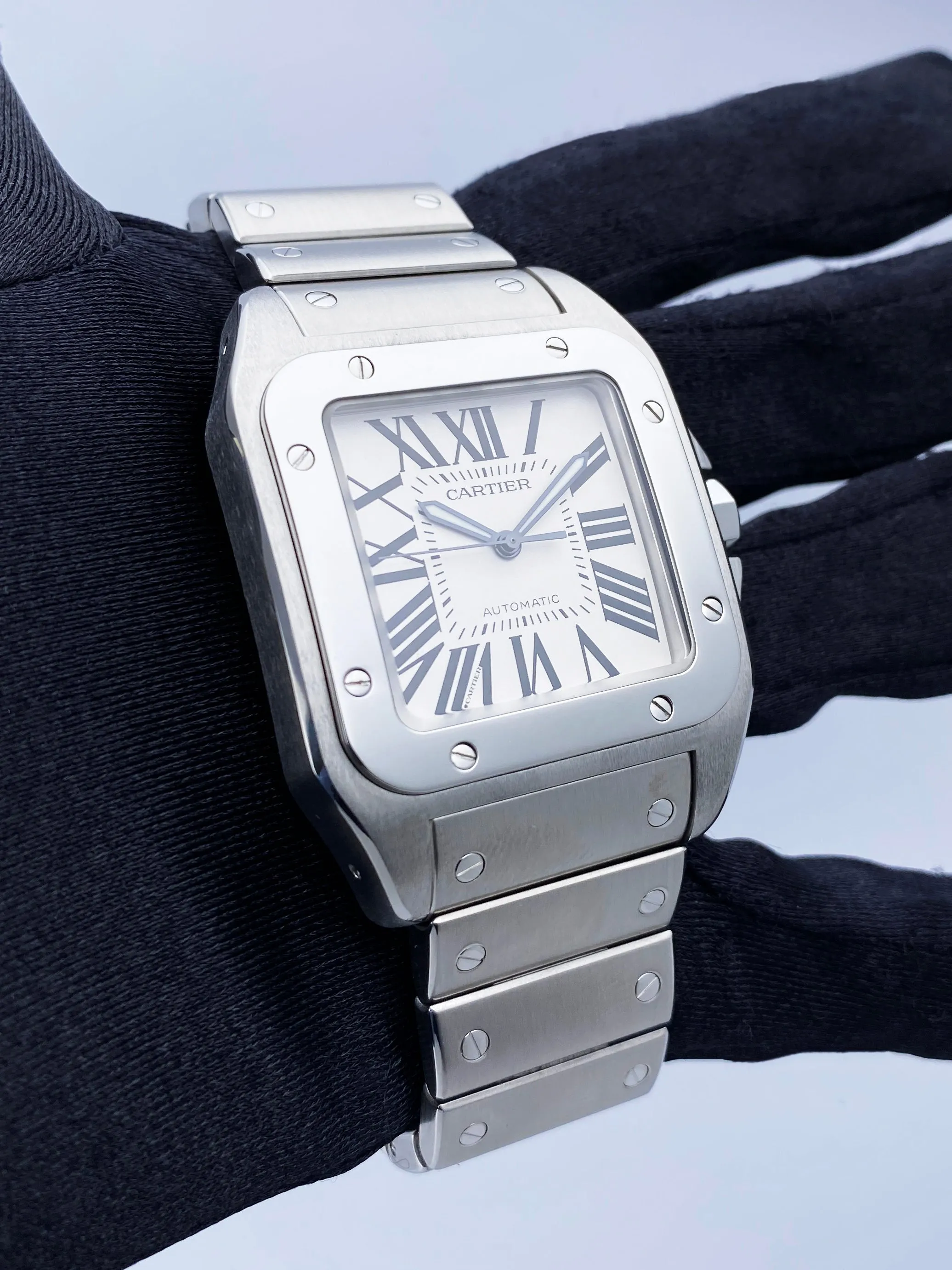 Cartier Santos-100 2656 XL W200737G Stainless Steel Mens Watch
