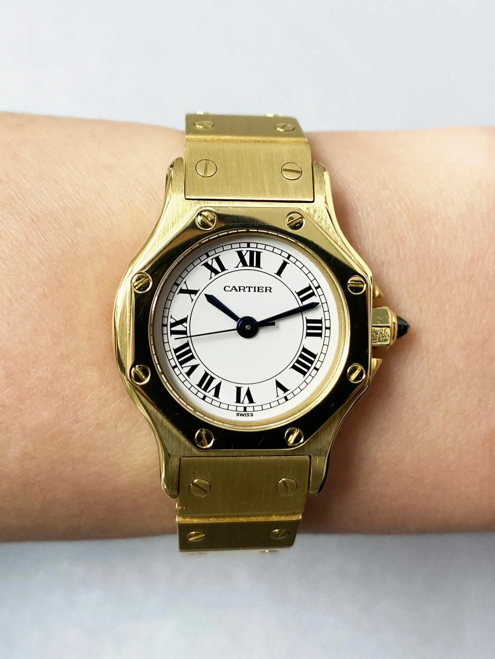 Cartier Santos Octagon 18k Yellow Gold Ladies Watch