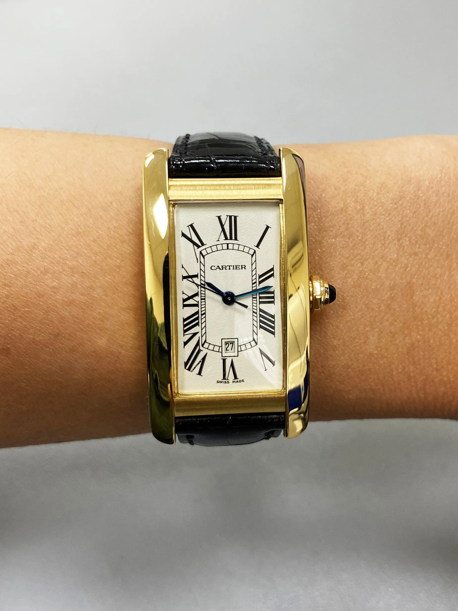 Cartier Tank Americaine W2603556 18K Yellow Gold Watch Box & papers