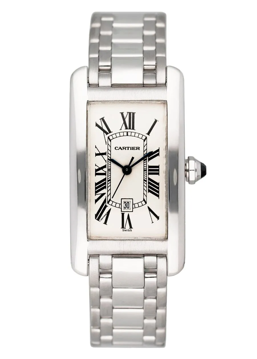 Cartier Tank Americaine W2603656 18K White Gold Automatic Watch