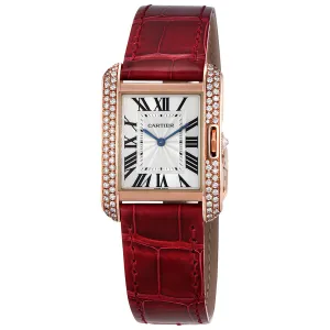 Cartier Tank Anglaise Silvered Flinque Dial Watch WT100029