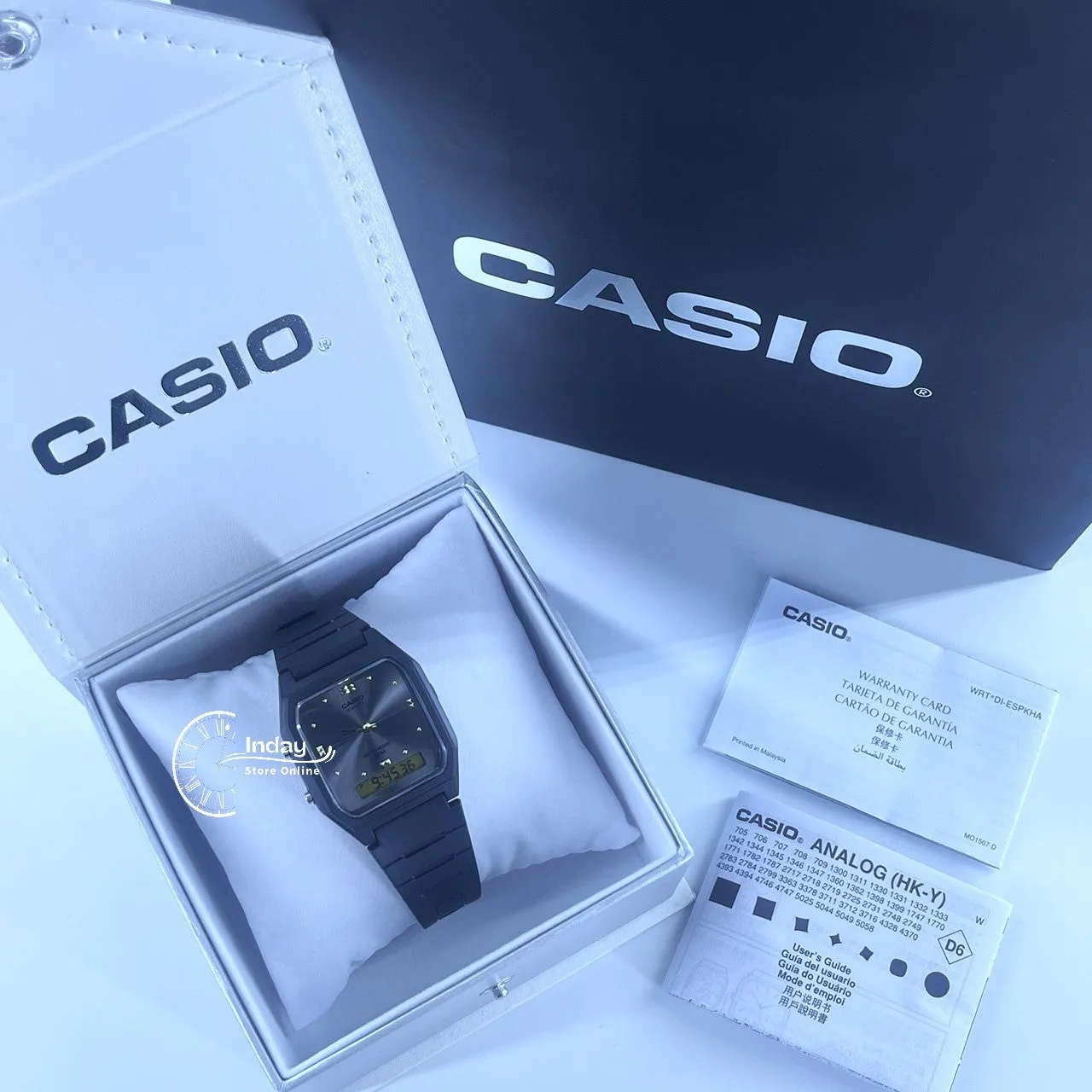 Casio Analog-Digital Unisex Watch AW-48HE-8AV Resin Band Resin Glass