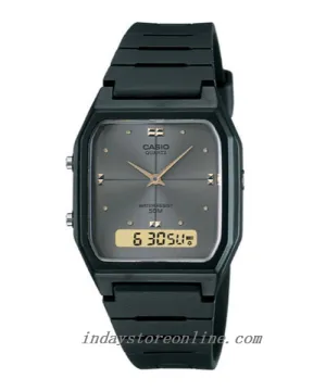 Casio Analog-Digital Unisex Watch AW-48HE-8AV Resin Band Resin Glass