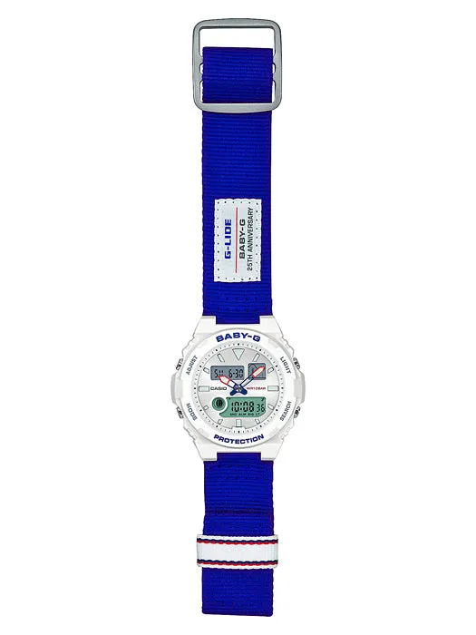Casio Baby-G Women's Watch BAX-125-2A Mineral Glass Shock Resistant Cloth Band