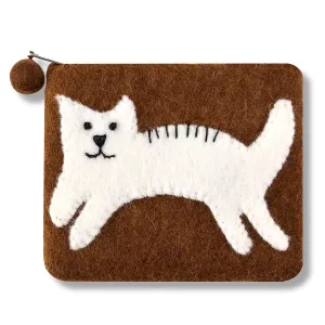 Cat Design Brown Coin Purse