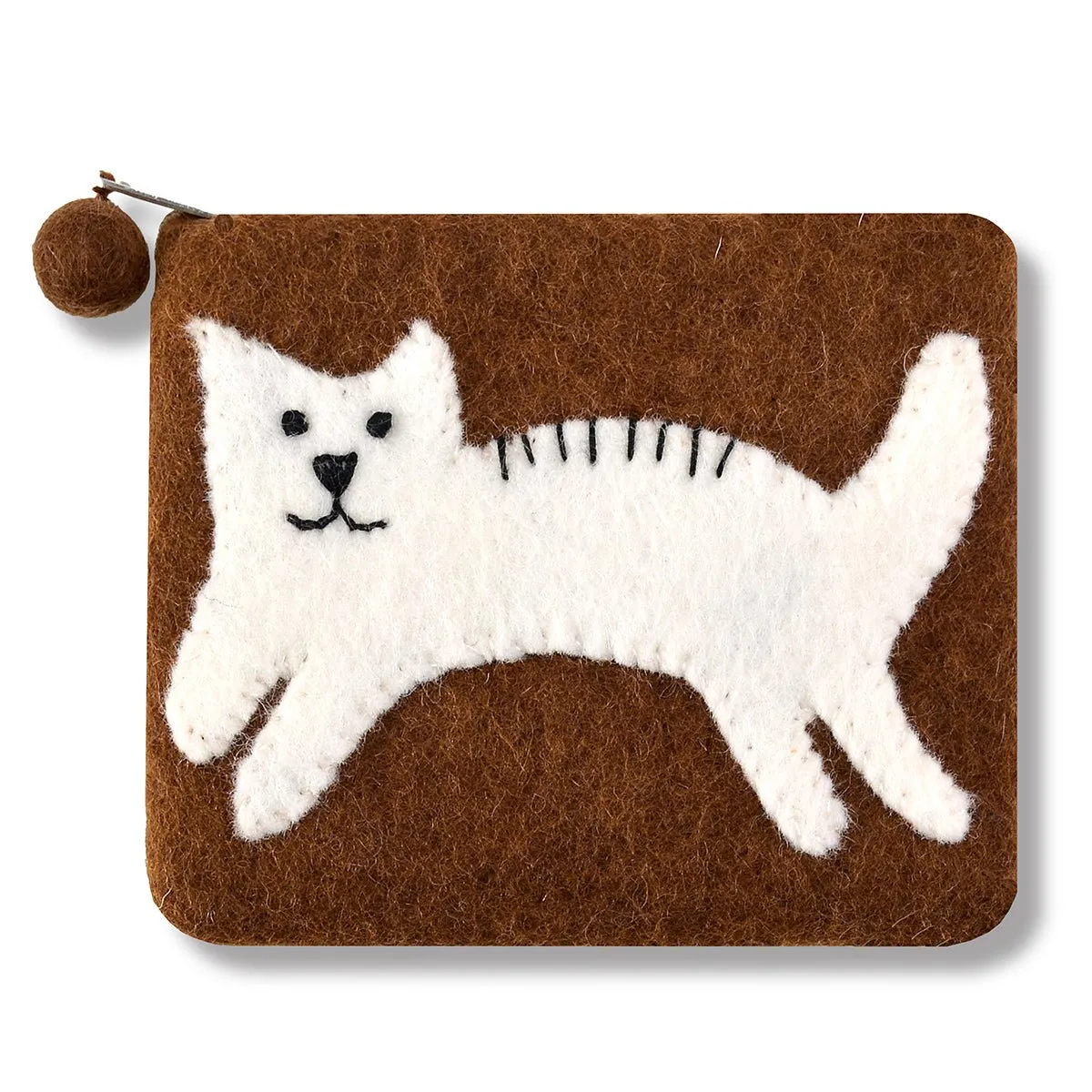 Cat Design Brown Coin Purse
