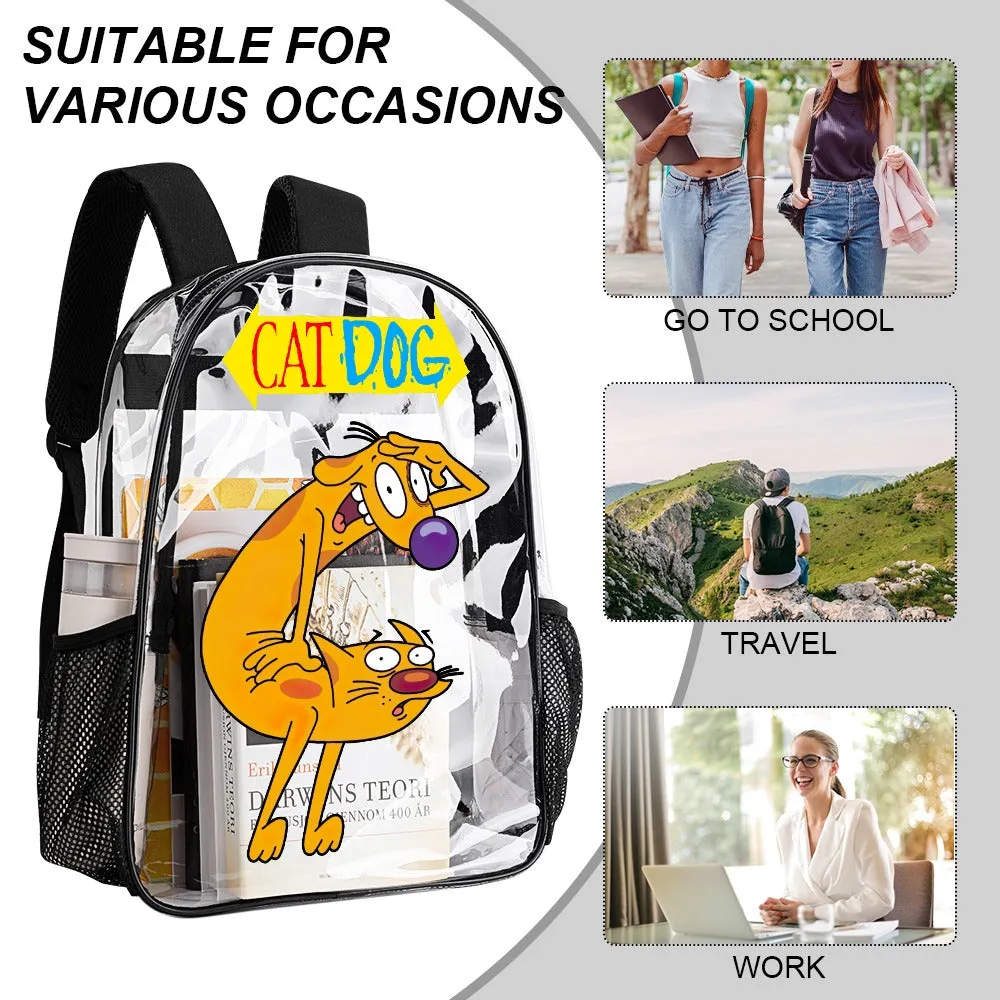 CatDog Transparent Backpack 17 Inch