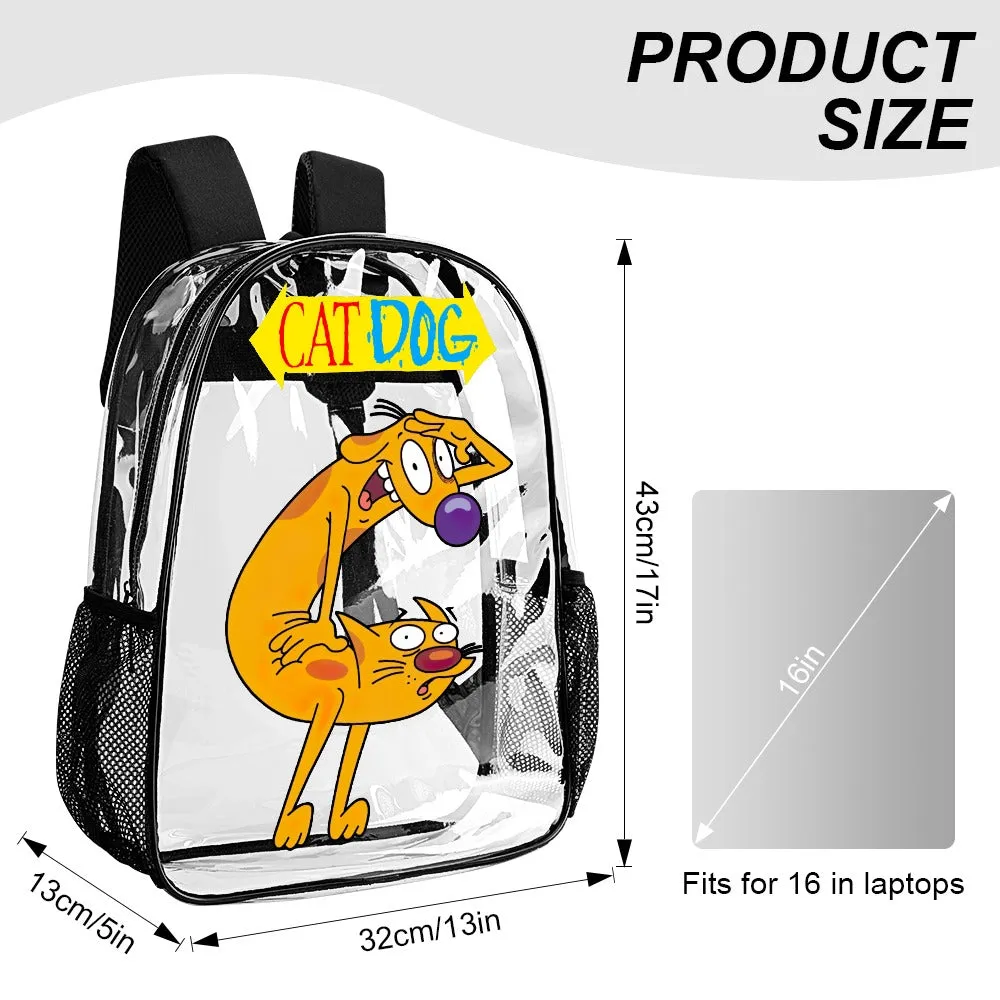 CatDog Transparent Backpack 17 Inch